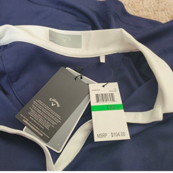 Callaway Ladies Large Opti Dri Navy Sleeveless Golf Dress NWT - Picture 4 of 5